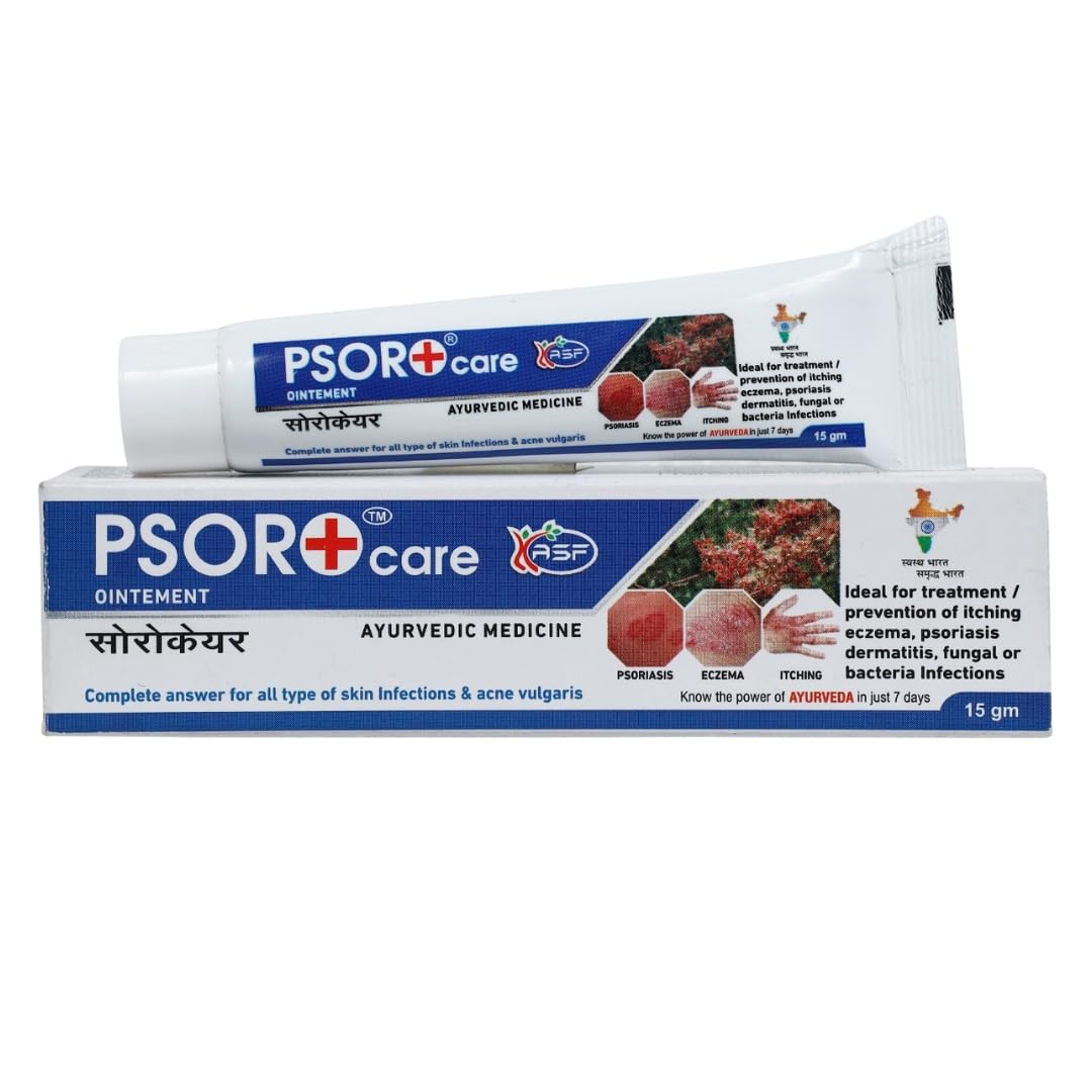 Psoro Care Ayurvedic Ointment for Adults Psoriasis, Skin Itching, Eczema, Ringworm, Fungal Infection & Other Skin Infection - 15 gm (Pack of 1)