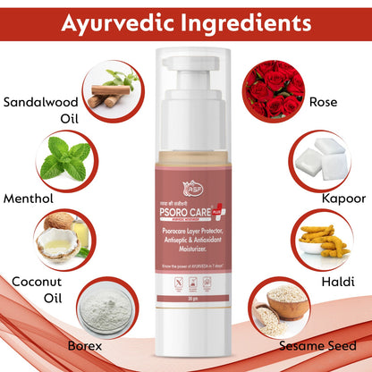 Psorocare Ayurvedic Layer Protector For Psoriasis And Eczema | Aids in Redness, Irritation and Minor Skin Cut | For Sun Burn, Acne Prone, Cosmetic Burn 30 GM | Pack of 1