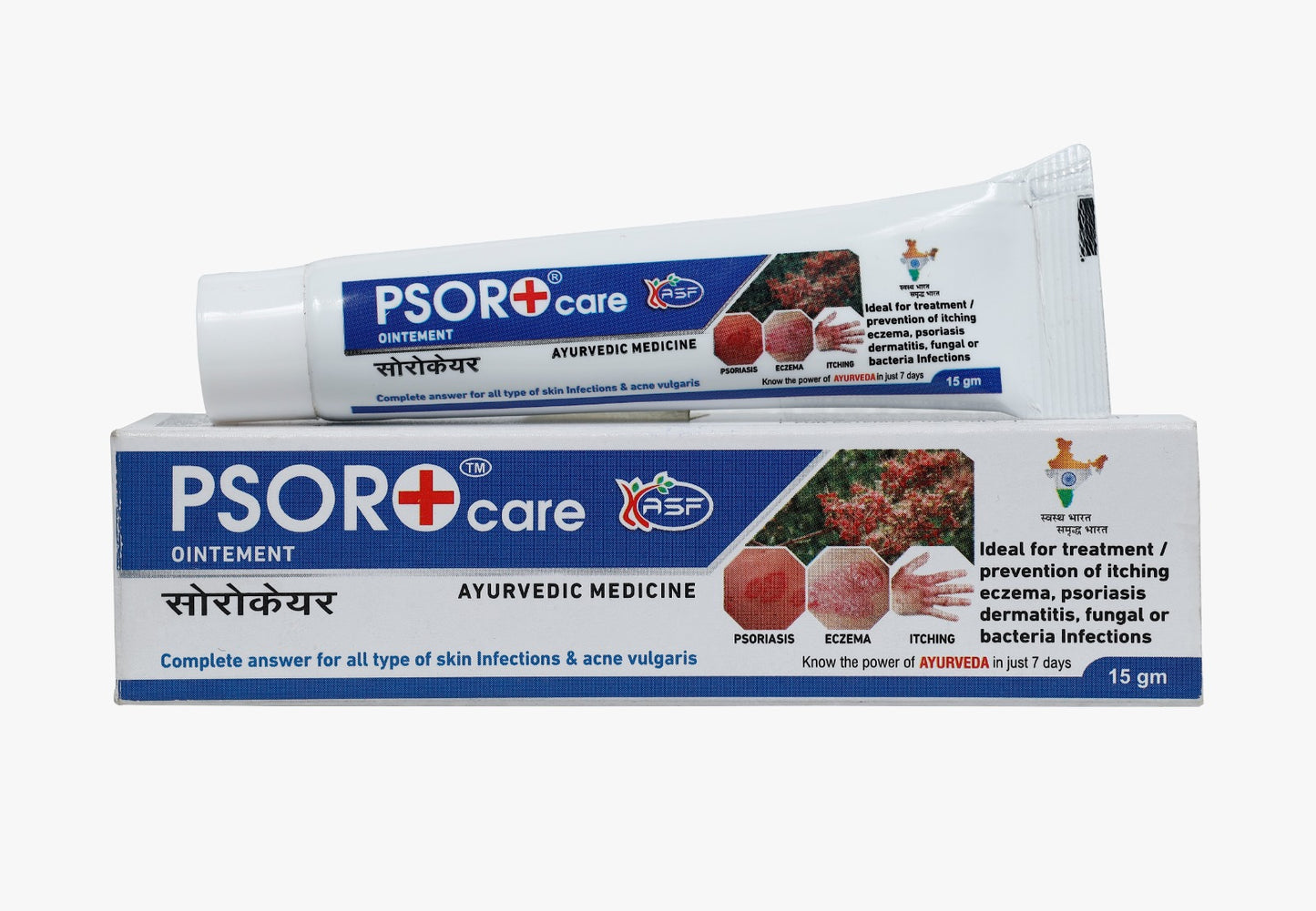 Psoro Care Ayurvedic Ointment for Psoriasis, Skin Itching, Eczema, Ringworm, Fungal Infections & Other Skin Infection | New Airless Bottle Packing | (30 gm) | Pack of 1