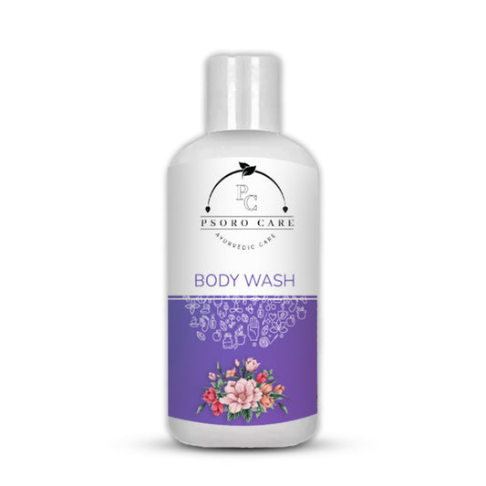 Psoro Care Organic Body Wash with Aloevera, Rose, Mogra, Almond, Turmeric, Olive oil for Man & Woman | 300 ML | Pack of 1